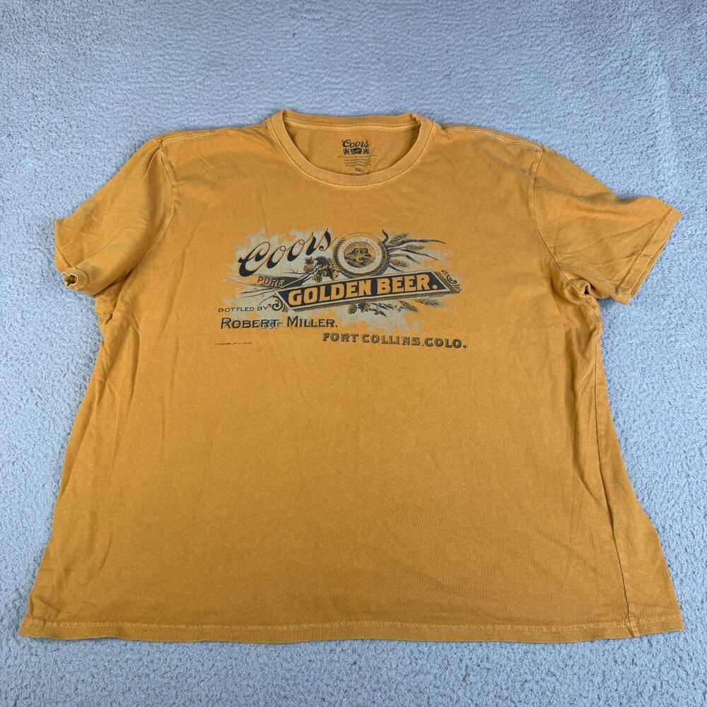 COORS Banquet Beer T-Shirt Mens 2XL Golden Beer Fort Collins Logo Graphic Tee
